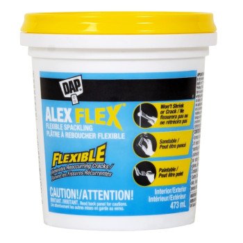 DAP ALEX FLEX 7079874870 Flexible Spackling, Off-White/White, 16 oz Tub