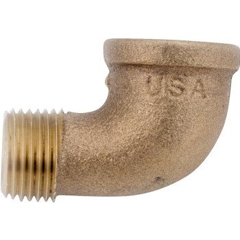 Anderson Metals 738116-16 Street Pipe Elbow, 1 in, FIP x MIP, 90 deg Angle, Brass, Rough, 200 psi Pressure