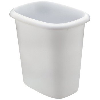 Rubbermaid FG295300 WHT Waste Basket, 7 in L, 10 in W, 9in H, 6 qt Capacity, Plastic, White