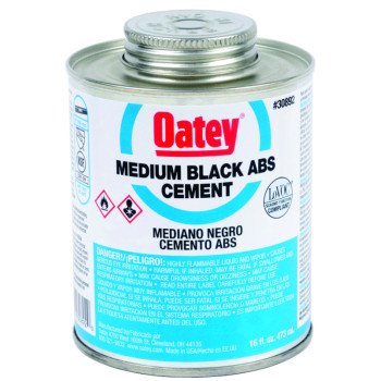 Oatey 30892 Solvent Cement, Opaque Liquid, Black, 16 oz Can