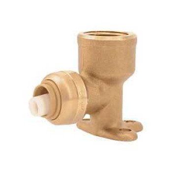 SharkBite Max UR340A Drop Ear Elbow, 3/4 in PTC x 3/4 in FNPT, 90 deg Angle, Brass, 250 psi Pressure