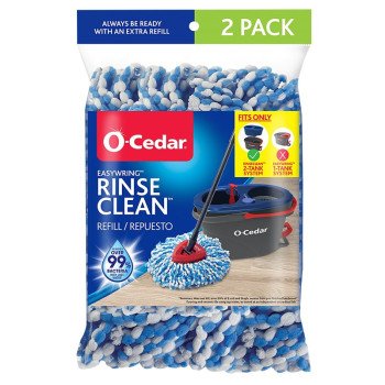 O-Cedar EasyWring RinseClean 172092 Spin Mop Refill, Microfiber, Blue/White