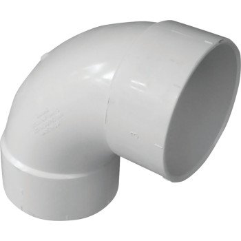 Canplas 414164BC Sanitary Pipe Elbow, 4 in, Hub, 90 deg Angle, PVC, White