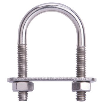 ProSource LR357 U-Bolt, 1/4 in Thread, 1-1/4 in L Thread, Stainless Steel, Stainless Steel