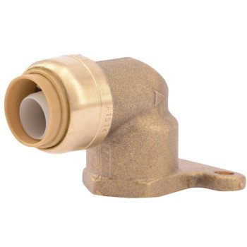 SharkBite U335LFA Hy-Ear Pipe Elbow, 1/2 in, 90 deg Angle, Brass, 200 psi Pressure