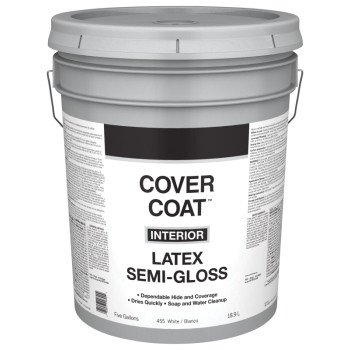 Valspar Armor 455 Series 044.0000455.008 Interior Paint, Semi-Gloss Sheen, White, 5 gal, Pail, 400 sq-ft Coverage Area