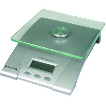 Starfrit 0930160030000 Electronic Kitchen Scale, 5 kg Capacity, LCD Display, Glass Platform, kg, lb