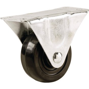 Shepherd Hardware 9490 Rigid Caster, 1-1/2 in Dia Wheel, 5/8 in W Wheel, Rubber Wheel, 40 lb