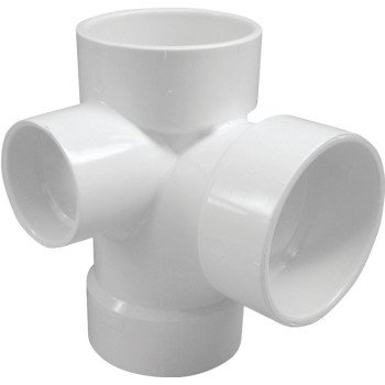 Canplas 192148R Sanitary Pipe Tee, 3 x 2 in, Hub, PVC, White