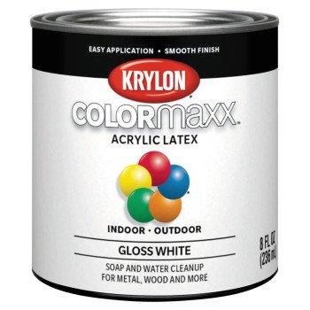 Krylon K05612007 Paint, Gloss, White, 8 oz, 25 sq-ft Coverage Area