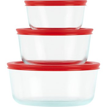 Pyrex 1075458 Food Container Set, Glass, Clear