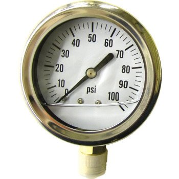 Green Leaf LG 100 1 PK Pressure Gauge, Liquid Filled