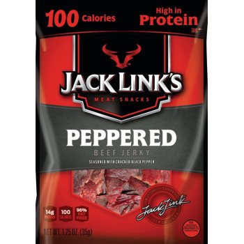 Jack Link's 10000008421 Snack, Jerky, Pepper, 1.25 oz, Pouch