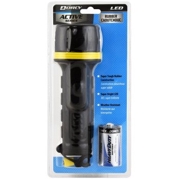 Dorcy 41-2965 Flashlight, D Battery, LED Lamp, Black