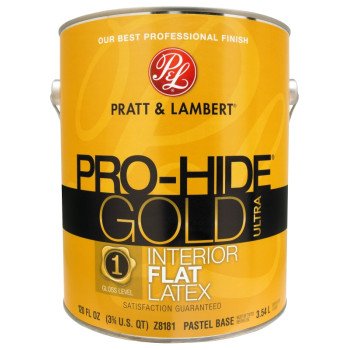 Pratt & Lambert Pro-Hide Gold Ultra Series 0000Z8181-16 Interior Paint, Flat Sheen, Pastel, 1 gal