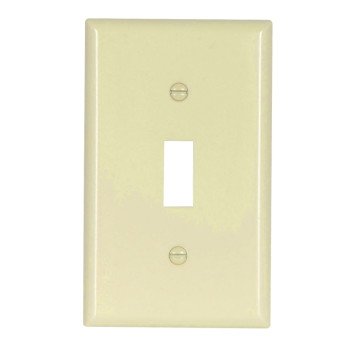 Eaton Wiring Devices 2134LA-BOX Wallplate, 4-1/2 in L, 2-3/4 in W, 1 -Gang, Thermoset, Light Almond, High-Gloss