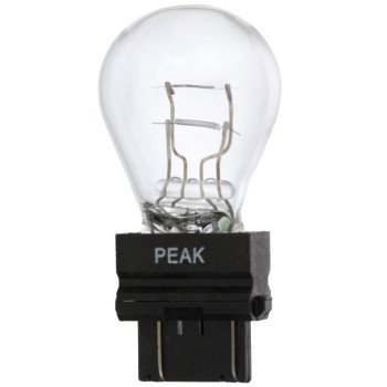 Peak 3057LL-BPP Miniature Automotive Bulb, 12.8 V, 27 W, Incandescent Lamp, Wedge, Clear