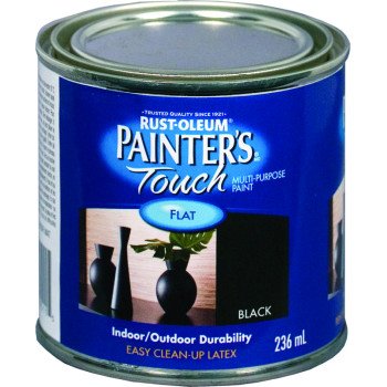 RUST-OLEUM PAINTER'S Touch N1976730 Brush-On Paint, Flat, Black, 236 mL Can