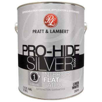 Pratt & Lambert Pro-Hide Silver 5000 Series 0000Z5316-16 Interior Paint, Flat Sheen, Linen White, 1 gal