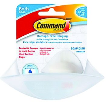 Command BATH14-ES Bath Soap Dish, Plastic, Frosted