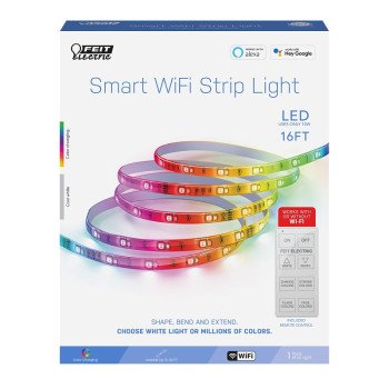 Feit Electric TAPE192/RGBW/AG Smart Wi-Fi Strip Light, 120/240 V, 10 W, Integrated LED Lamp, Multi-Color Light