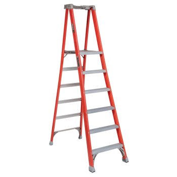 Louisville FXP1700 Series FXP1706 Pinnacle Pro Platform Step Ladder, 45 in Max Standing H, 300 lb, Type IA Duty Rating