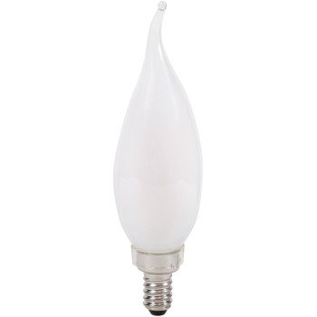 Sylvania 40779 Natural LED Bulb, Decorative, B10 Bent Tip Lamp, 40 W Equivalent, E12 Lamp Base, Dimmable, Frosted