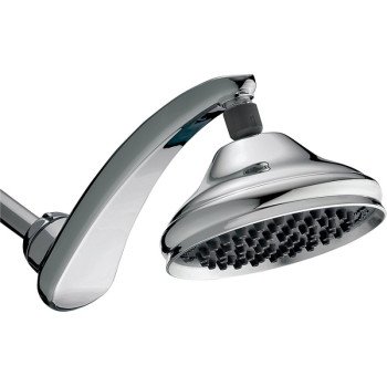 Waterpik RainFall+ RPB-173E Shower Head, Round, 1.8 gpm, 1 -Spray Function, Chrome, 6 in Dia, 13 in L, 6 in W