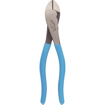 Channellock 338 Diagonal Cutting Plier, 8 in OAL, Blue Handle, Ergonomic Handle, 1.18 in W Jaw, 0.79 in L Jaw