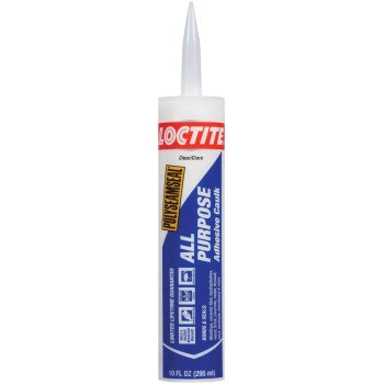 Loctite POLYSEAMSEAL 2154740 Adhesive Caulk, Clear, 24 hr to 2 weeks Curing, 40 to 100 deg F, 10 oz Cartridge