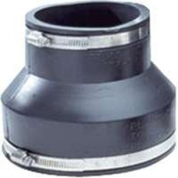 Fernco P1056-415 Flexible Coupling, 4 x 1-1/2 in, PVC, Black, 4.3 psi Pressure