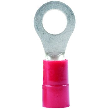 Gardner Bender 20-102 Ring Terminal, 600 V, 22 to 18 AWG Wire, #8 to 10 Stud, Vinyl Insulation, Copper Contact, Red