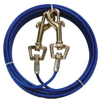 Boss Pet PDQ Q233000099 Pet Tie-Out Belt with Twin Swivel Snap, 30 ft L Belt/Cable, For: Medium Dogs Up to 35 lb