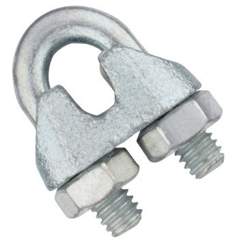 National Hardware N889-015 Wire Cable Clamp, 1/4 in Dia Cable, 1-7/32 in L, Malleable Iron/Steel