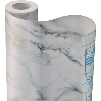 Con-Tact 09F-C9533-12 Contact Paper, 9 ft L, 18 in W, Marble White