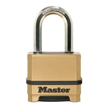 Master Lock Magnum Series M175XDLFCCSEN Padlock, 5/8 in Dia Shackle, Boron Carbide Steel Shackle, Steel Body