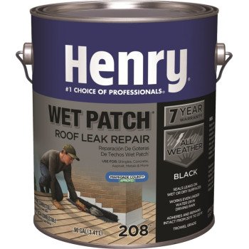 Henry Wet Patch 208R Series HE208042 Roof Cement, Black, Liquid, 1 gal Can