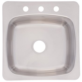 Franke FSL2020-3 Utility Sink, 20 ga, Rectangle Bowl, 3-Deck Hole, 20.2 in OAW, 20.6 in OAH, Stainless Steel, 1-Bowl