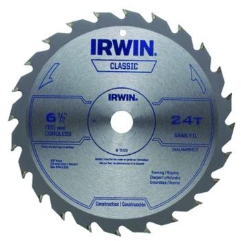 IRWIN 15030 Circular Saw Blade, 7-1/4 in Dia, 5/8 in Arbor, 16-Teeth, Carbide Cutting Edge