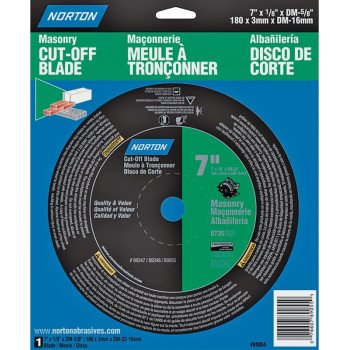 NORTON 07660789055 Cut-Off Wheel, 7 in Dia, 1/8 in Thick, 5/8 in Arbor, 24 Grit, Silicone Carbide Abrasive