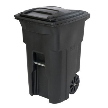 CAN TRASH TWO WHEEL BLACK 64GA