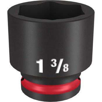 Milwaukee SHOCKWAVE Impact Duty Series 49-66-6216 Shallow Impact Socket, 1-3/8 in Socket, 1/2 in Drive, Square Drive