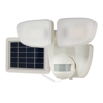 Halo SLFS Series SLFS1AM2W Solar Security Light, 70 W, 2-Lamp, LED Lamp, Bright White, 1000 Lumens, 4000 K Color Temp