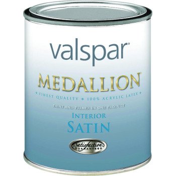 Valspar Medallion 3400 Series 3408-C Interior Paint, Satin Sheen, Pastel, 1 qt, Pail, 400 sq-ft Coverage Area