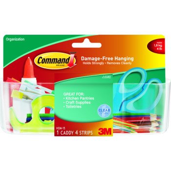 Command HOM-15 Large Caddy, 2 lb Capacity, Plastic, Clear