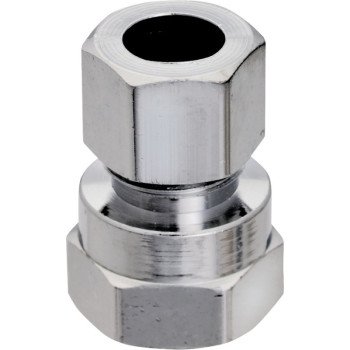 Plumb Pak PP73PCLF Straight Adapter, 1/2 x 3/8 in, FIP x Compression, Chrome