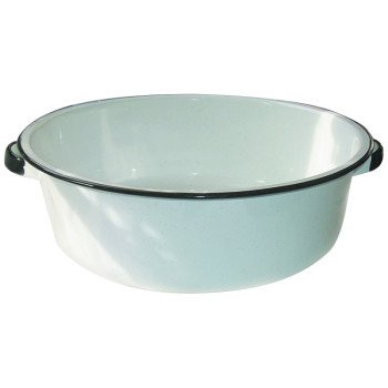 Granite Ware F6416-4 Dish Pan with Handle, 15 qt Volume, Steel, White