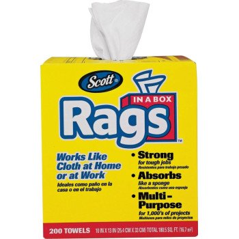 Scott 75260 Painter's Rag, 10 x 12 in, Cellulose Fiber, White