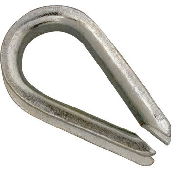 Campbell T7670609 Wire Rope Thimble, 1/8 in Dia Cable, Malleable Iron, Electro-Galvanized