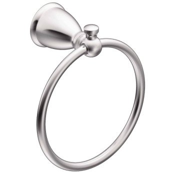 Moen Caldwell Series Y3186CH Towel Ring, 6 in Dia Ring, Aluminum/Zinc, Chrome, Wall Mounting